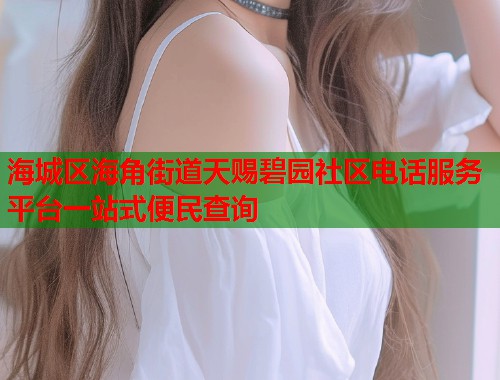 海城区海角街道天赐碧园社区电话服务平台一站式便民查询  第1张